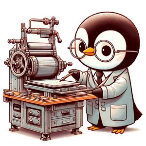 Illustration of an offset printing press