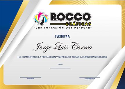 Ejemplo diploma impreso