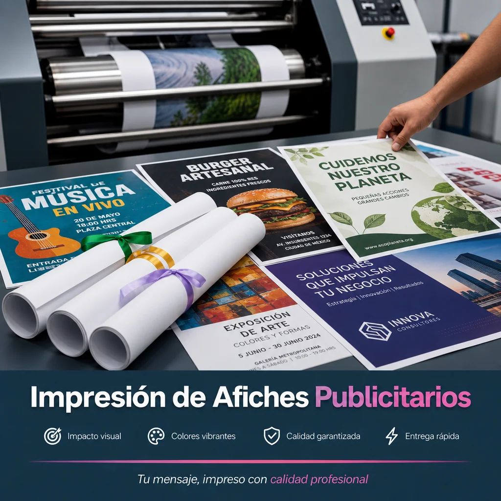 Ejemplo de afiches impresos en Rocco Gráficas
