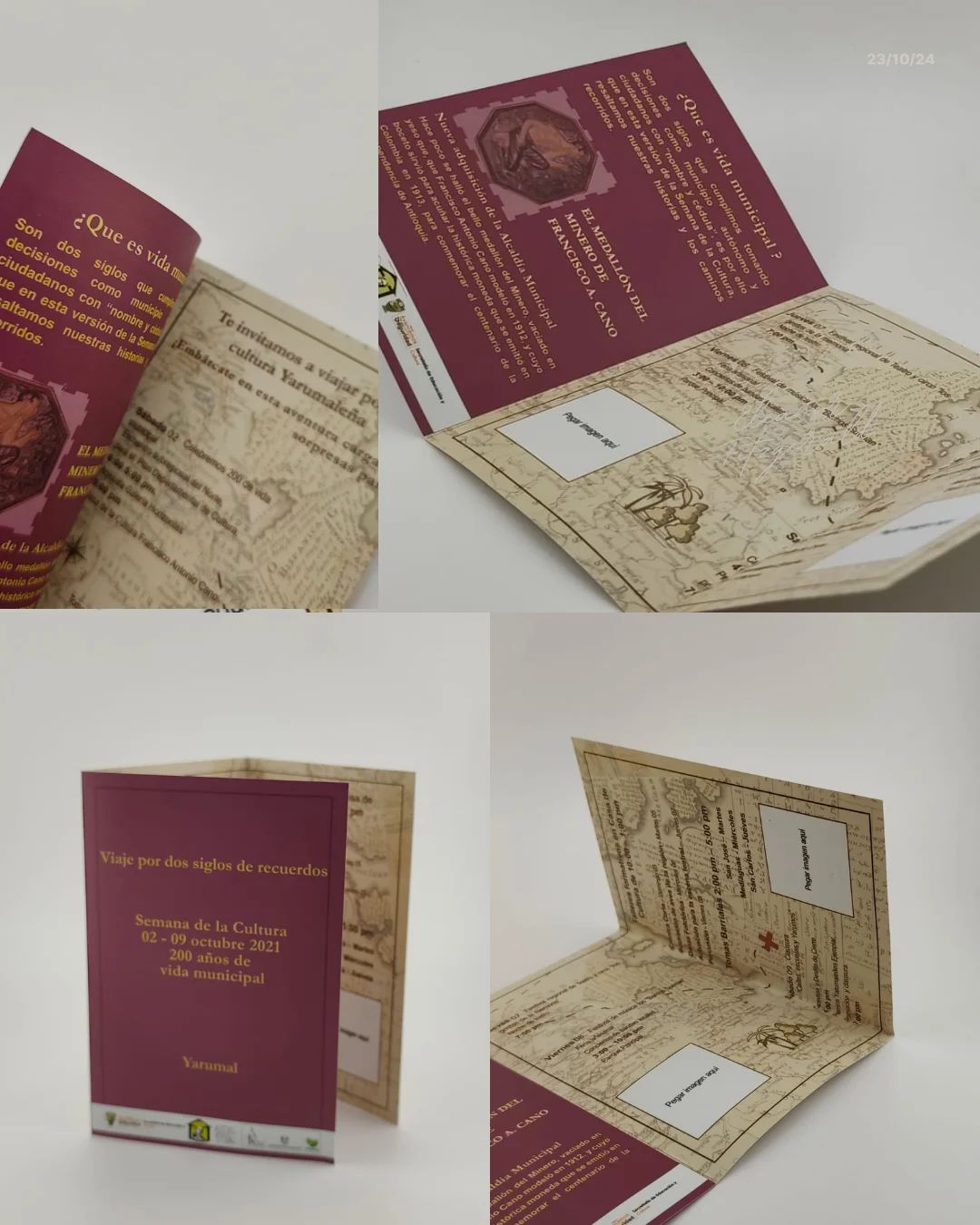Folded brochures printed at Rocco Gráficas in Medellín