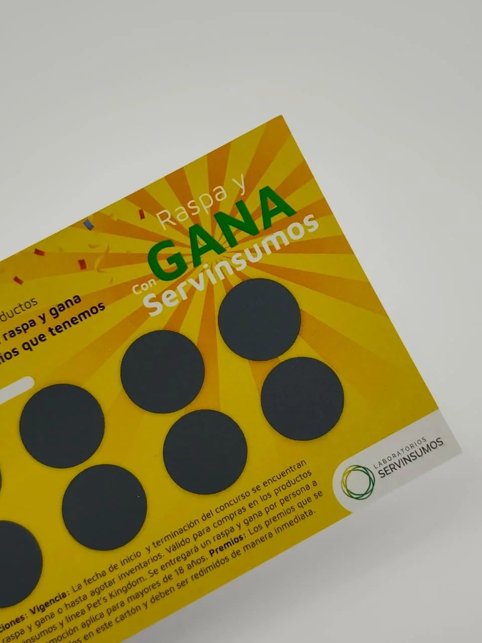 Scratch & win cards printed by Rocco Gráficas in Medellín