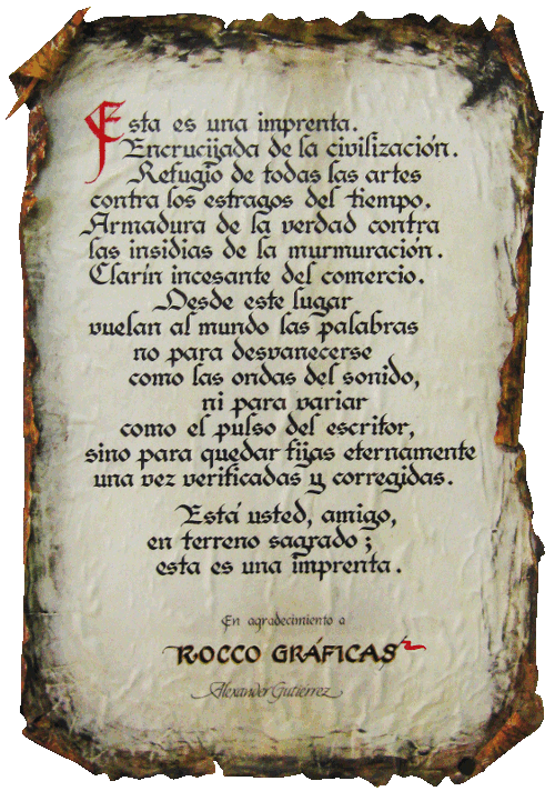 Una litografía: Refugio de todas las artes